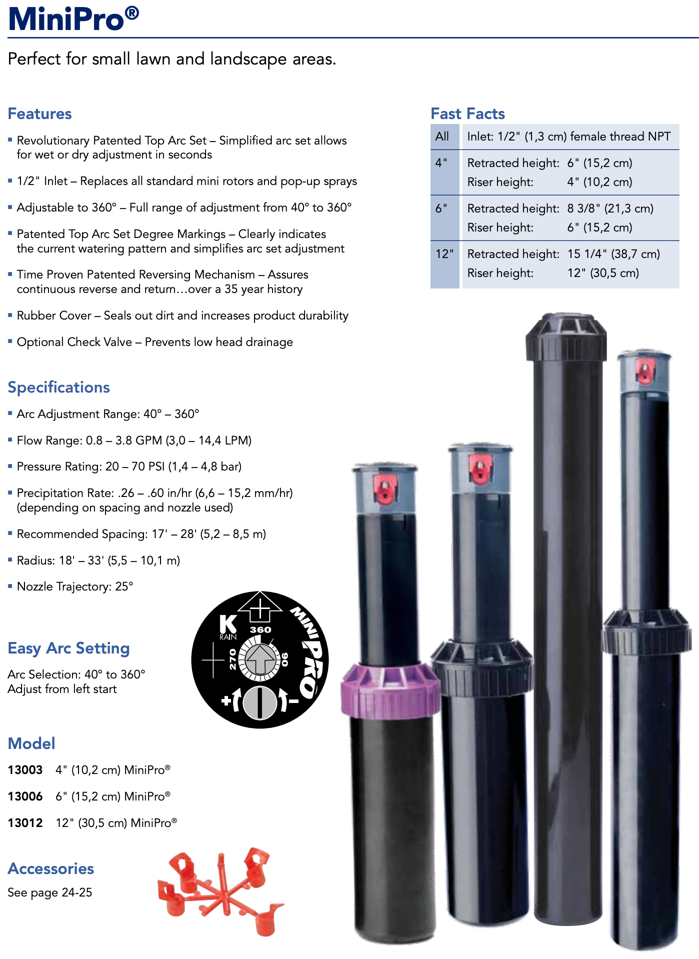 K-Rain MiniPro Rotor Sprinkler 1/2"