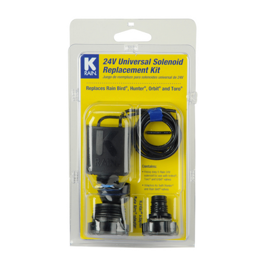K-Rain | Replacement Solenoid with K-Rain, Rainbird & Hunter Adapter: 24V