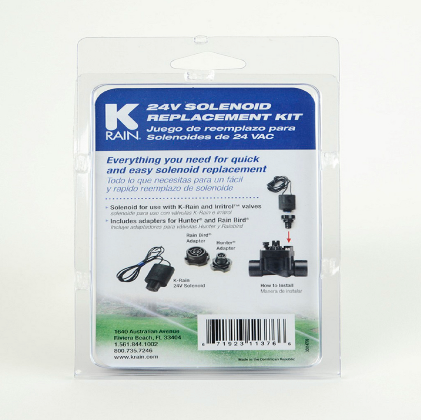 K-Rain | Replacement Solenoid with K-Rain, Rainbird & Hunter Adapter: 24V