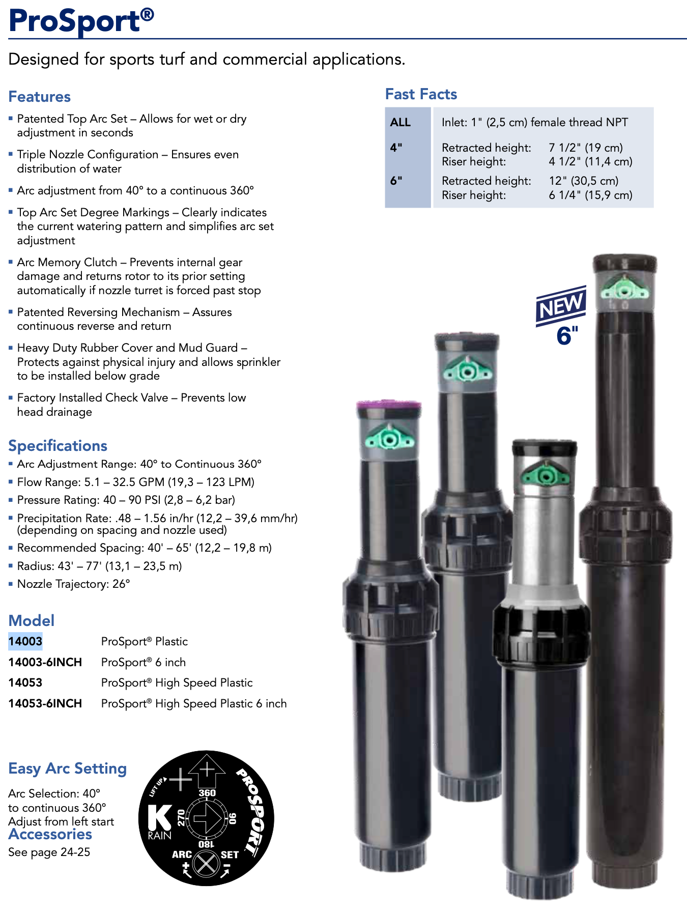 K-Rain ProSport Stainless Steel with 1" BSP Thread