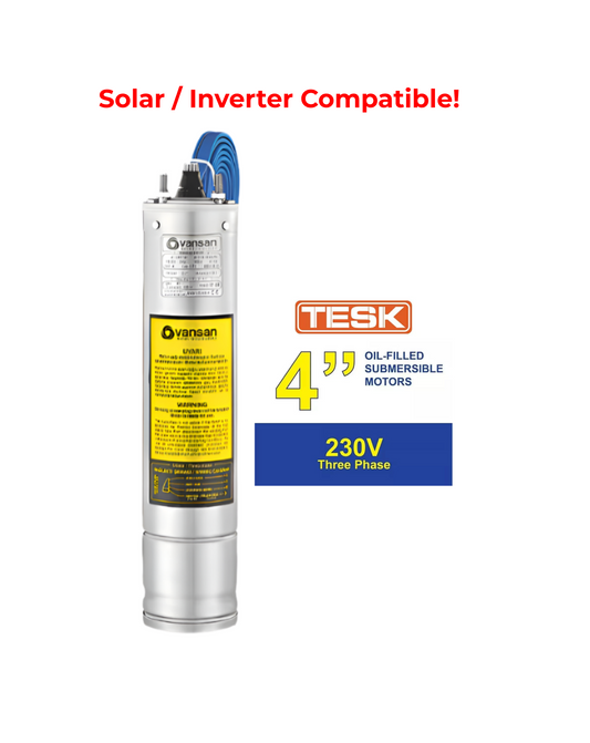 TESK Solar/Inverter 4" Submersible Motors | 230V Oil Filled Three Phase