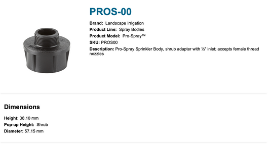 Hunter Pro-Spray shrub adapter