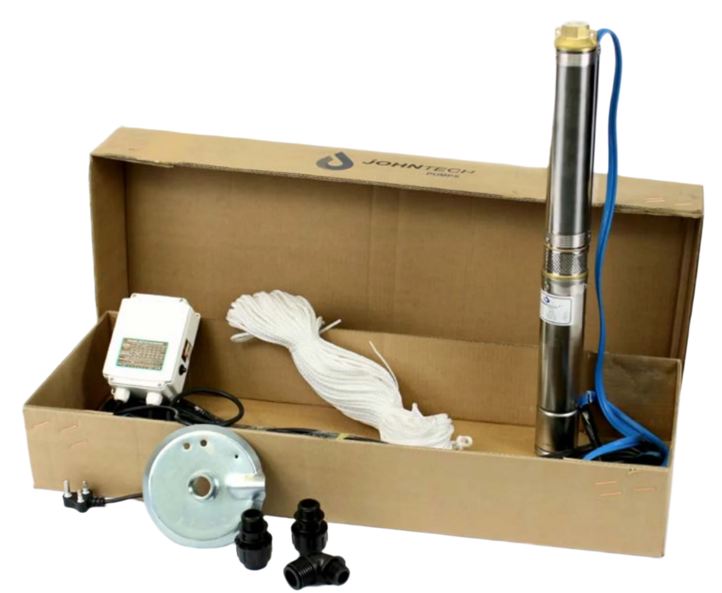 JohnTech 4" Complete Borehole Pump Packs | 0.37kW to 1.1kW