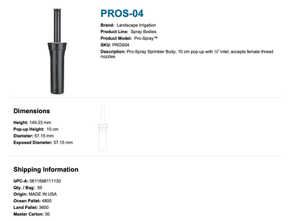 Hunter Pro-Spray 2″ (5cm) Pop-Up Body