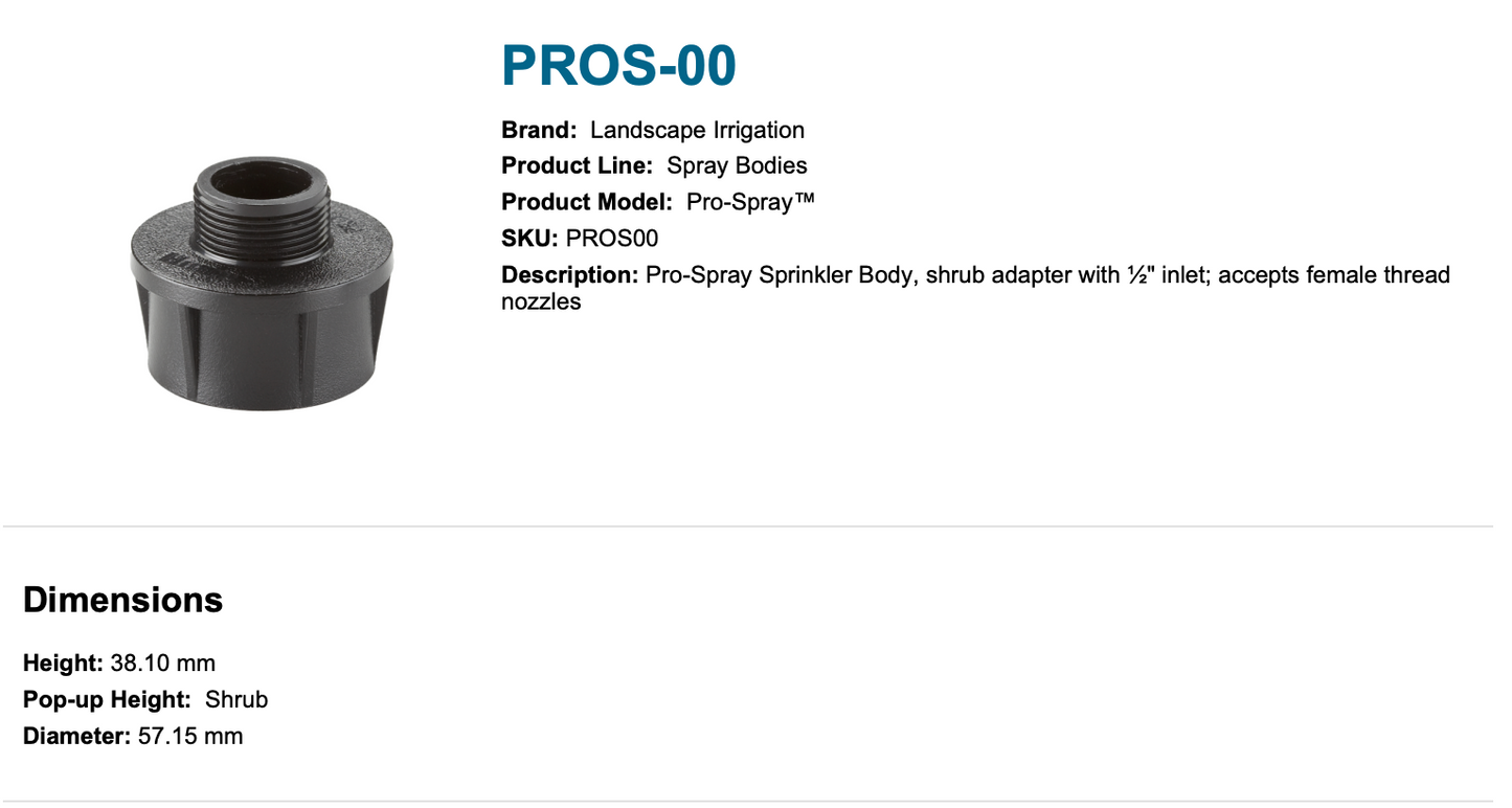 Hunter Pro-Spray shrub adapter