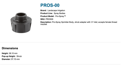 Hunter Pro-Spray shrub adapter